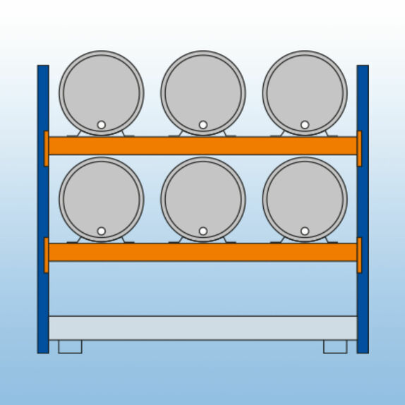 6x 200 l liegend, 2 Reihen 6x 200 l liegend, 2 Reihen