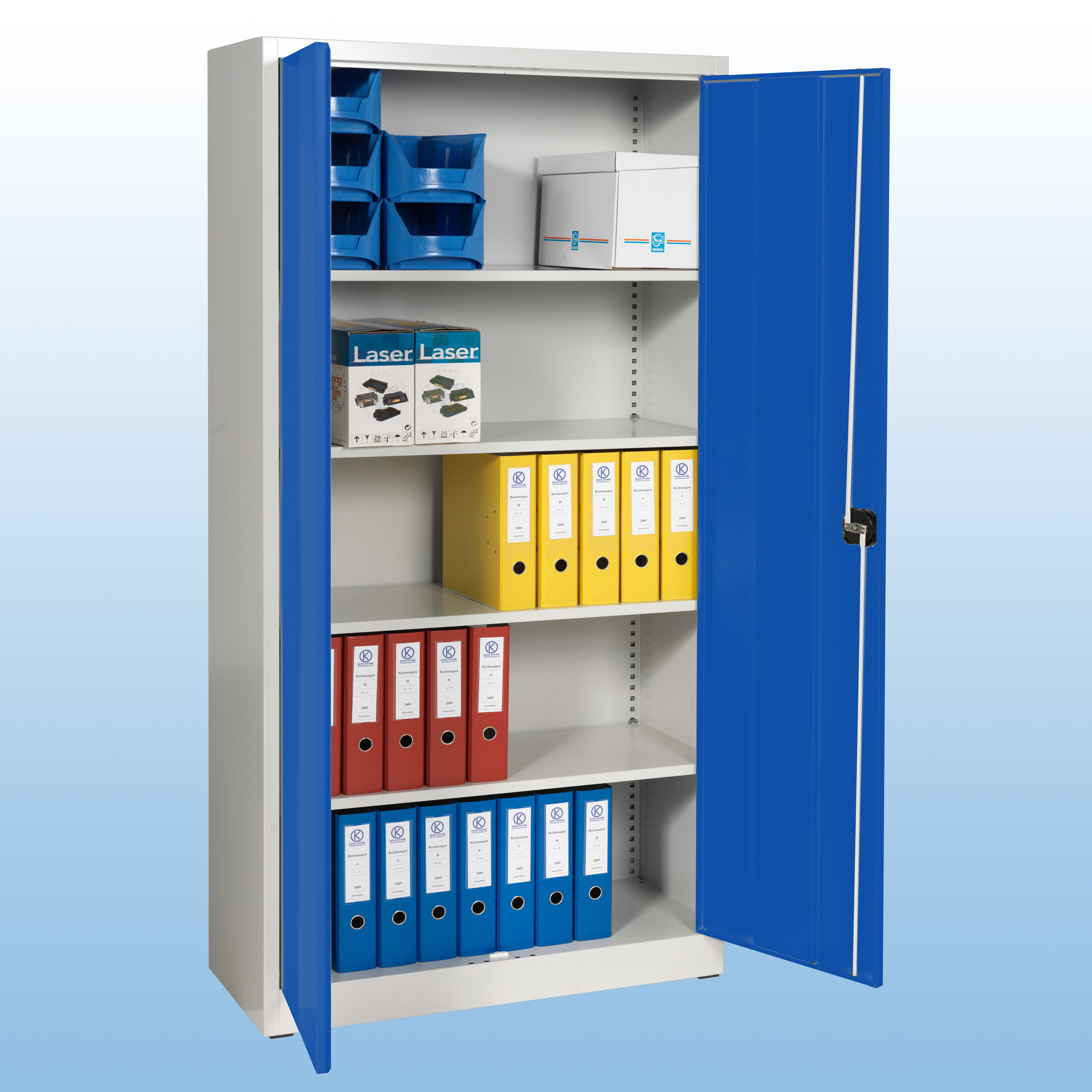 Flugelturschrank G114 B Blau Grau Kaiser Systeme