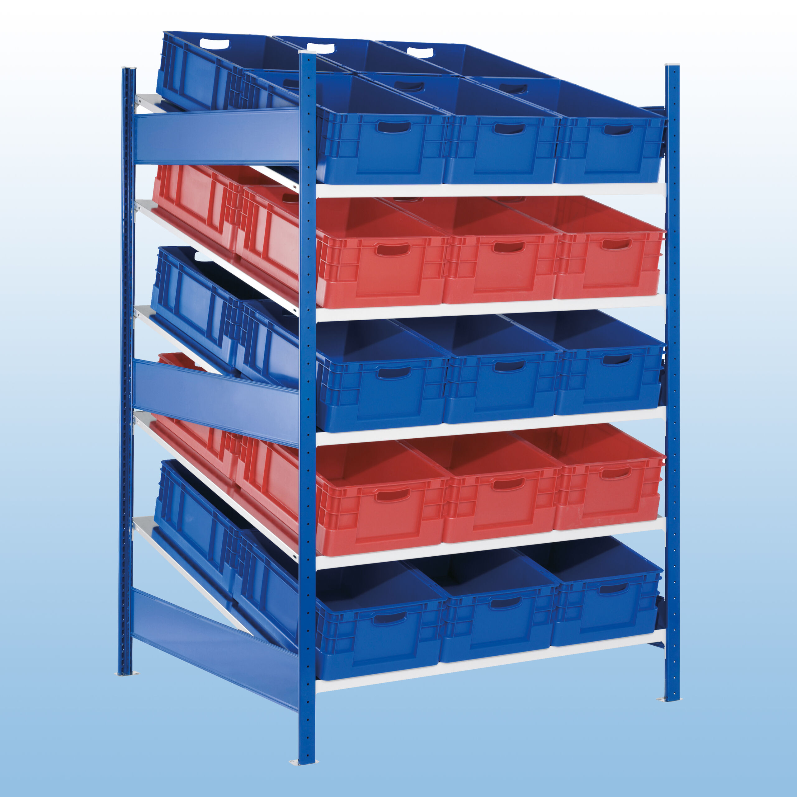 Schrägbodenregal XL | von Kaiser Systeme Profi Regal Büro Edelstahl Edelstahlregal Ablageregal Lager